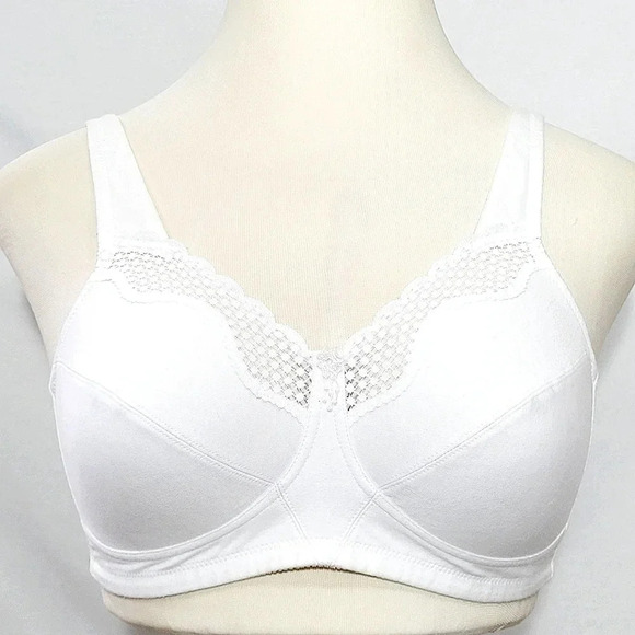 40B Exquisite Form 535 Cotton Wire Free Bra White  New without Tags - Picture 1 of 3